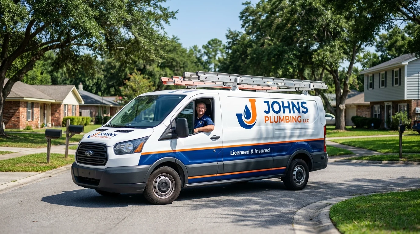 Johns Plumbing LLC service van in Montpelier, OH